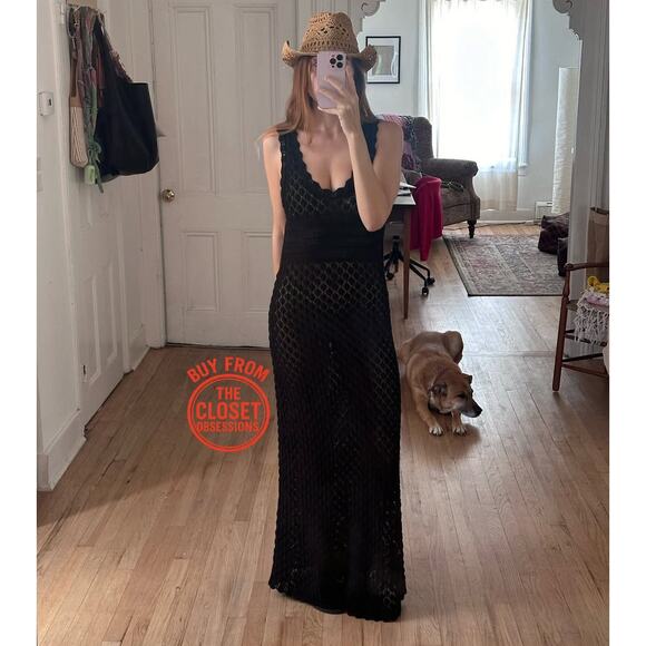 RARE!!! MANGO BLOGGER FAVE!!! Openwork Knit Maxi Dress NWT - Picture 11 of 16